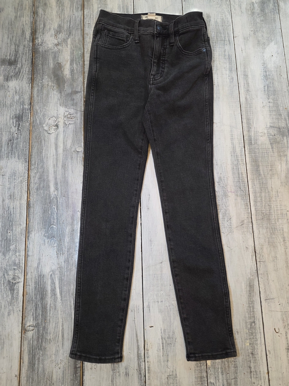 Madewell Women's Washed Black High-Rise Skinny Jeans sz 25 Petite